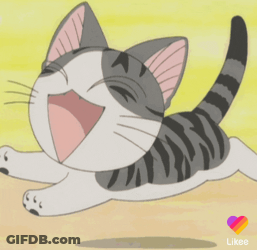 Cartoon Cat Running Happily GIF