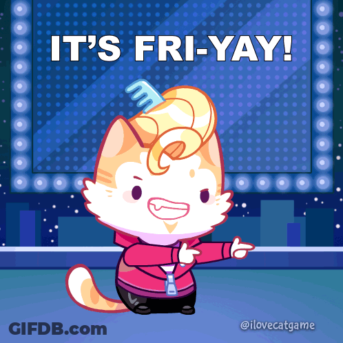 Cartoon Cat Saying Fri-Yay GIF
