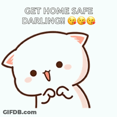 Cartoon Cat Saying Get Home Safe Darling GIF