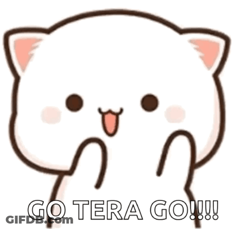 Cartoon Cat Saying Go Tera Go GIF