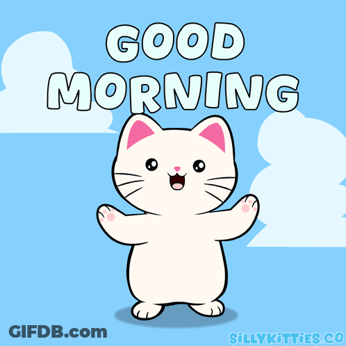 Cartoon Cat Saying Good Morning GIF