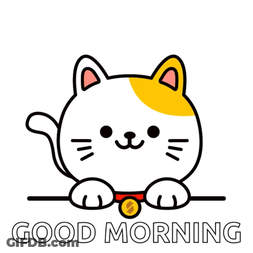 Cartoon Cat Saying Good Morning GIF