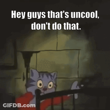 Cartoon Cat Saying Hey Guys Don't Do That GIF