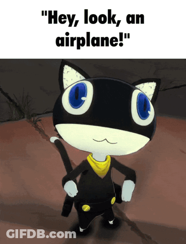 Cartoon Cat Saying Hey Look An Airplane GIF