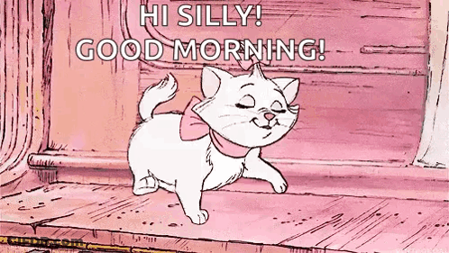 Cartoon Cat Saying Hi Good Morning GIF
