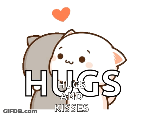 Cartoon Cat Saying Hugs And Kisses GIF