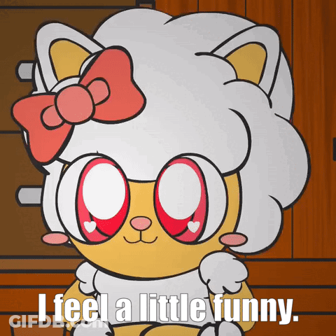Cartoon Cat Saying I Feel Funny GIF