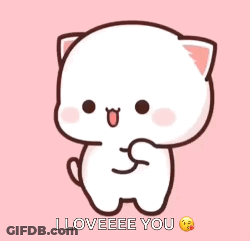 Cartoon Cat Saying I Love You GIF