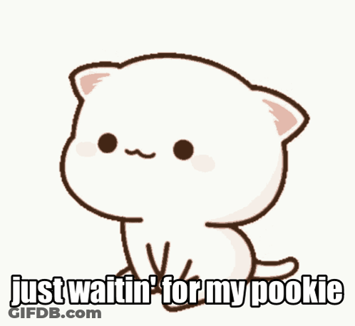 Cartoon Cat Saying Just Waiting For My Pookie GIF