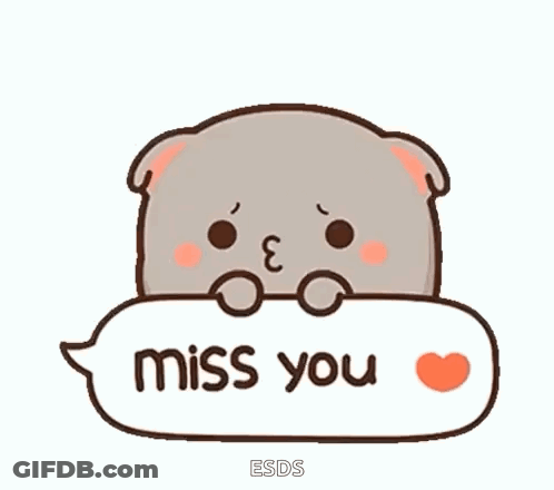 Cartoon Cat Saying Miss You With Heart GIF