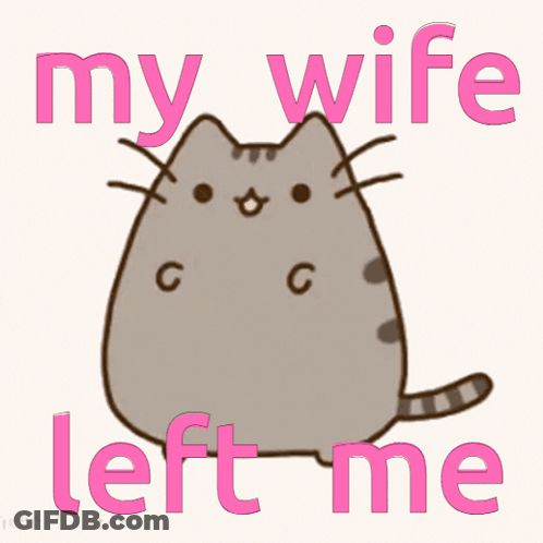 Cartoon Cat Saying My Wife Left Me GIF