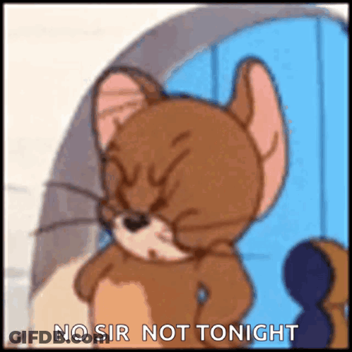 Cartoon Cat Saying No Sir Not Tonight GIF
