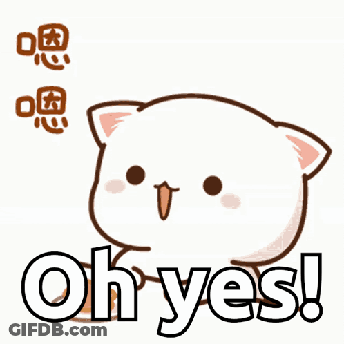 Cartoon Cat Saying Oh Yes In Foreign Language GIF