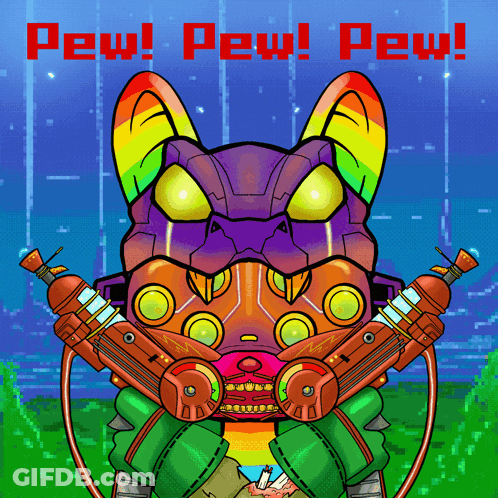 Cartoon Cat Saying Pew Pew Pew GIF