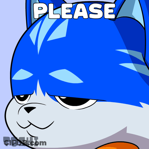 Cartoon Cat Saying Please GIF