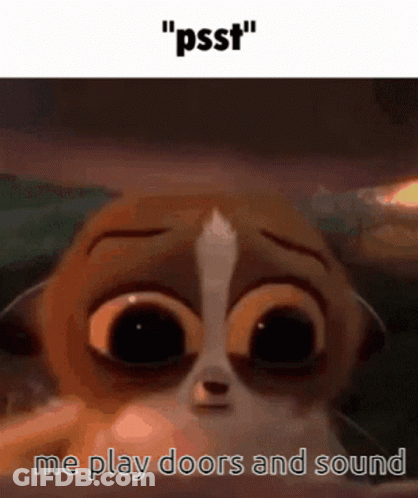 Cartoon Cat Saying Psst Playing Doors GIF