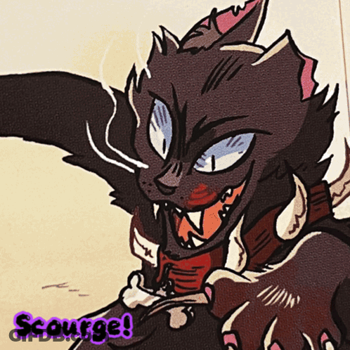 Cartoon Cat Saying Scourge GIF