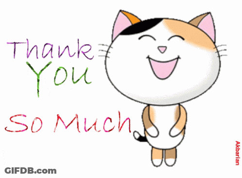 Cartoon Cat Saying Thank You So Much GIF