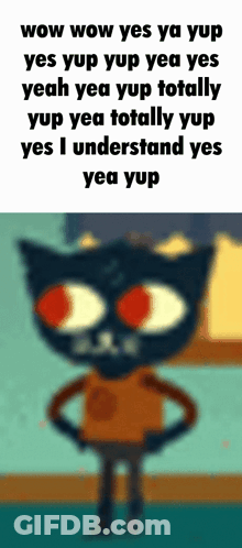 Cartoon Cat Saying Wow Yes Yup GIF