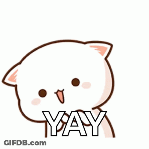Cartoon Cat Saying Yay GIF