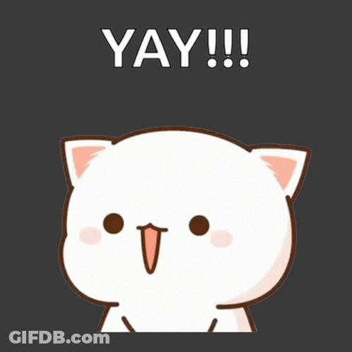 Cartoon Cat Saying Yay GIF
