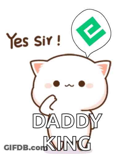 Cartoon Cat Saying Yes Sir Daddy King GIF