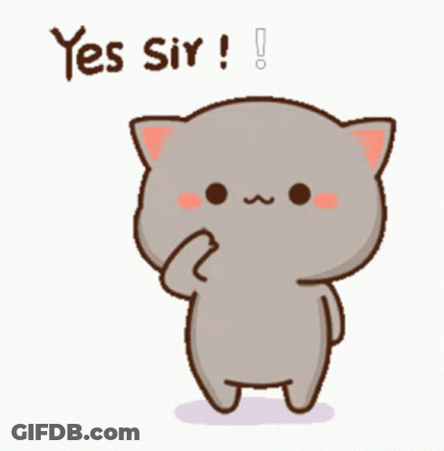 Cartoon Cat Saying Yes Sir GIF