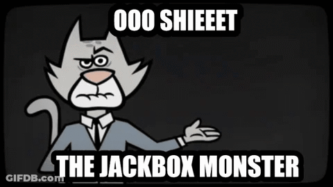 Cartoon Cat Says Jackbox Monster GIF