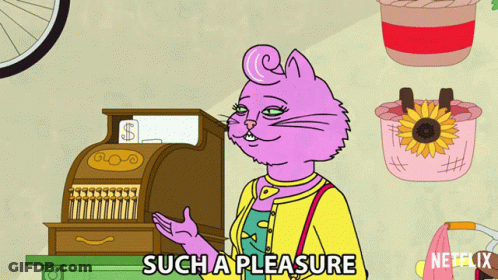 Cartoon Cat Says Such A Pleasure GIF