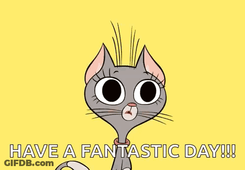 Cartoon Cat Screaming Yey Its Friday GIF