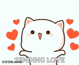 Cartoon Cat Sending Love GIF