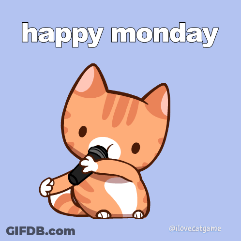 Cartoon Cat Singing Into Microphone Happy Monday GIF