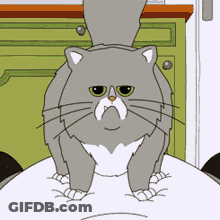 Cartoon Cat Sitting GIF