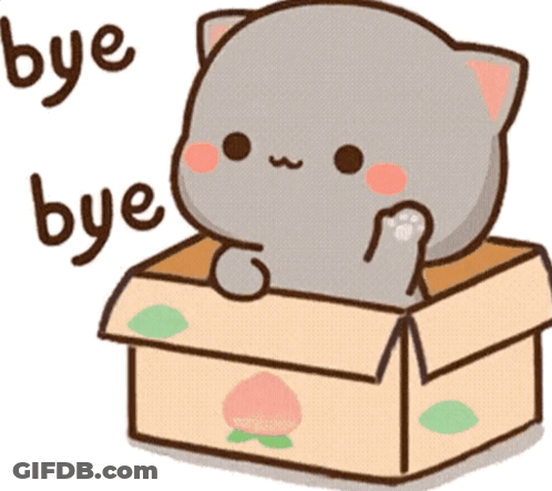 Cartoon Cat Sitting In Box Bye Bye GIF