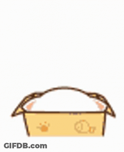 Cartoon Cat Sitting In Box Saying Hello GIF