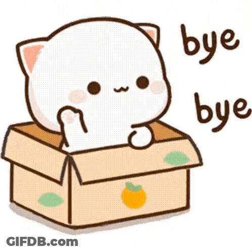Cartoon Cat Sitting In Cardboard Box GIF