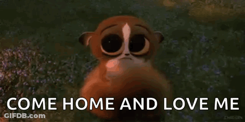 Cartoon Cat Sitting In Grass Come Home Love Me GIF