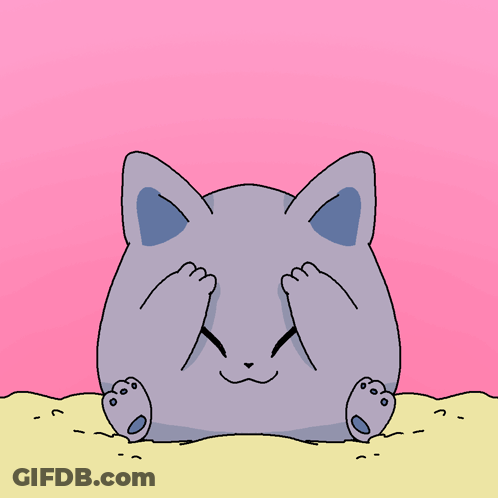 Cartoon Cat Sitting In Sand GIF