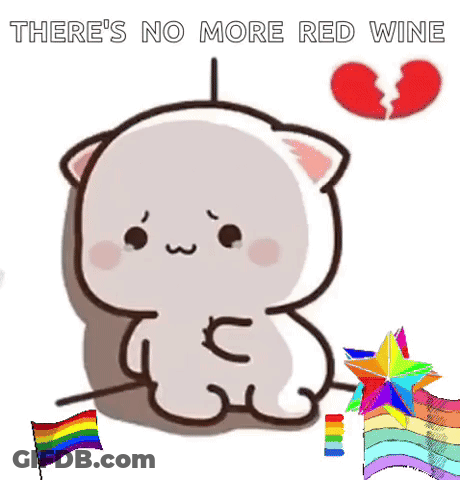 Cartoon Cat Sitting Next To Rainbow Flag GIF