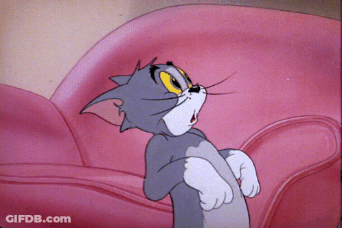 Cartoon Cat Sitting On Pink Chair GIF
