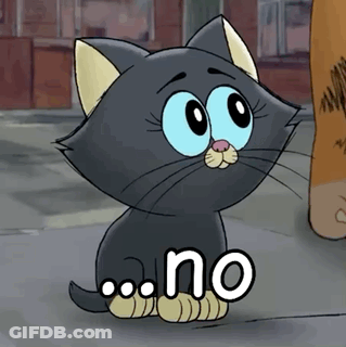 Cartoon Cat Sitting Saying No GIF
