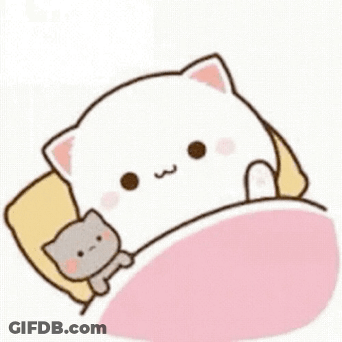 Cartoon Cat Sleeping In Bed GIF