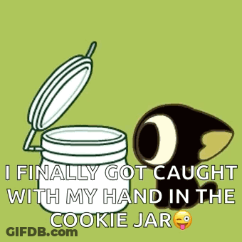 Cartoon Cat Sleeping In Cookie Jar GIF