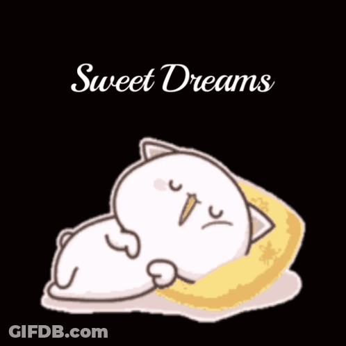 Cartoon Cat Sleeping On Pillow GIF