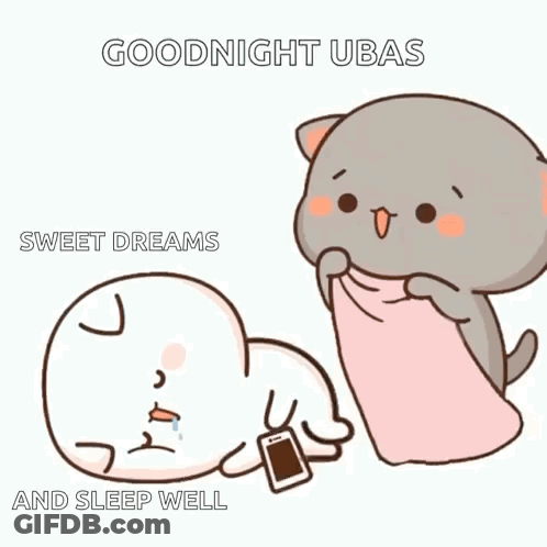 Cartoon Cat Sleeping On Pillow With Cell Phone GIF