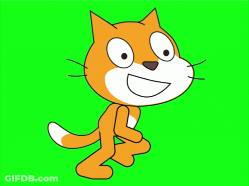 Cartoon Cat Smiling On Green Background GIF