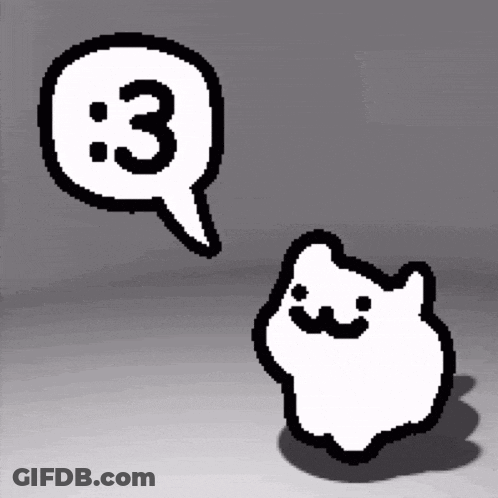 Cartoon Cat Speech Bubble Saying 3 GIF