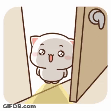 Cartoon Cat Standing In Doorway Looking Out GIF