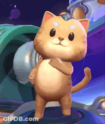 Cartoon Cat Standing In Front Of Green And Blue Object GIF