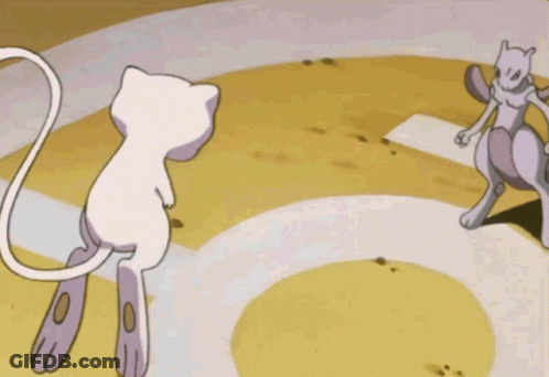 Cartoon Cat Standing Next To Purple Cat GIF